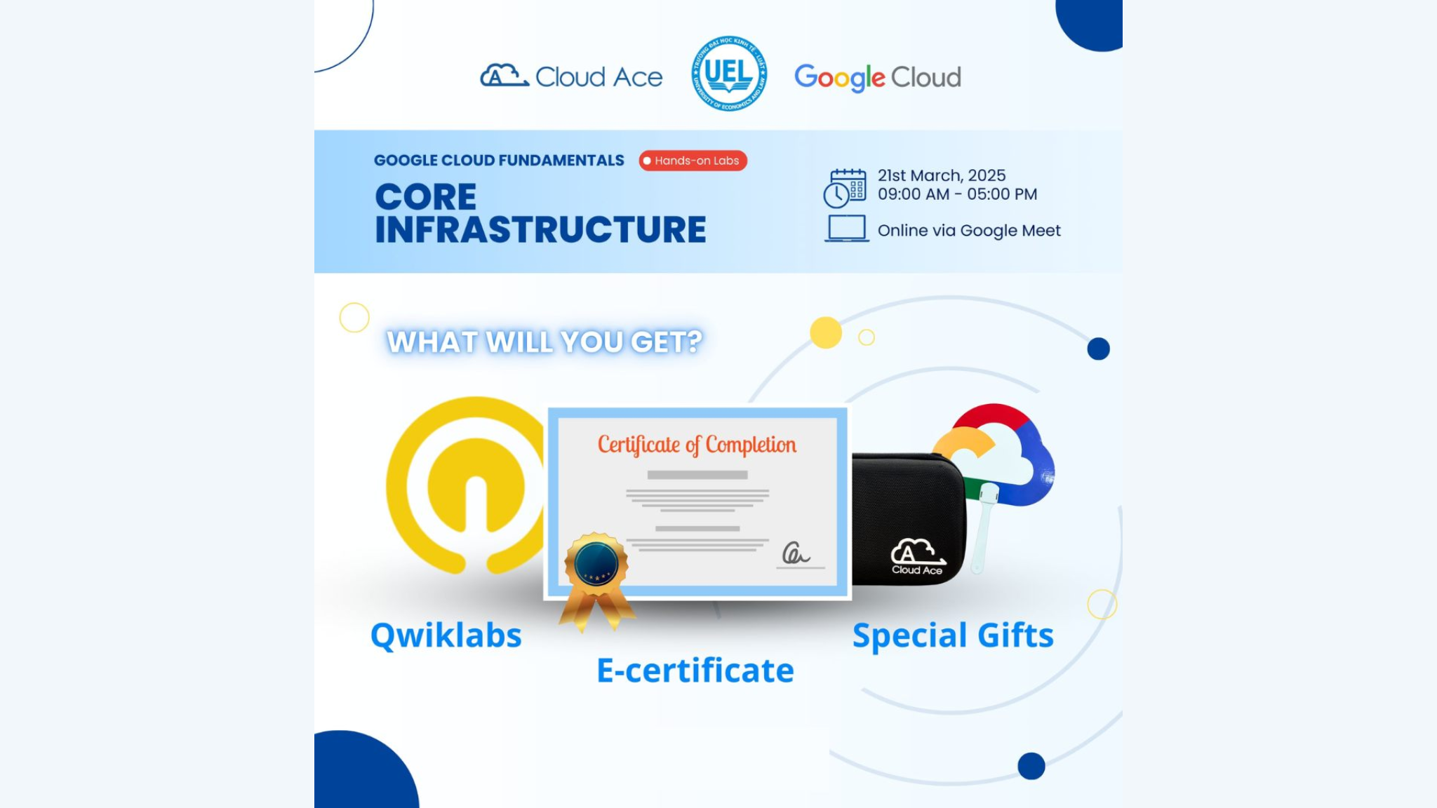 Khóa học Google Cloud miễn phí dành riêng cho sinh viên UEL: Core Infrastructure Fundamentals đến từ Cloud Ace